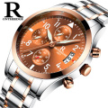 Ontheedge 028 G Man Luxury Gold Wristwatches Quartz Waterproof Stainless Steel Fashion Business Calendar Watches